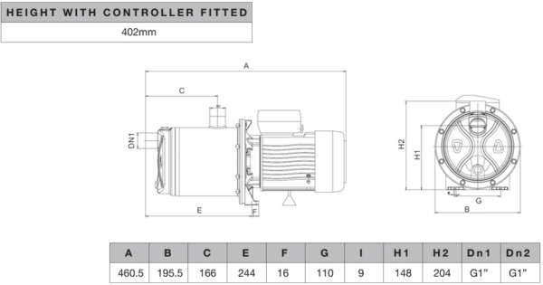 BIA-MULTI5-80NXTP - Bianco NXT Horizontal MultiSP Pump w/ nXt PRO Pump Controller 59m 1.0kW 240V